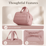 Large Travel Toiletry Bag for Women – Wet & Dry Organizer with Wide Opening & Makeup Storage