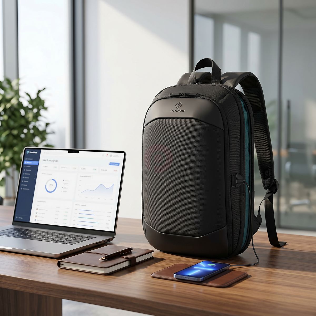 Premium 17-Inch Expandable Business Laptop Backpack for Men | Waterproof Travel Bag with USB Port & Anti-Theft Pocket