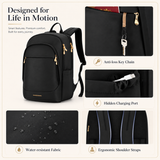 Women’s 15.6" Laptop Backpack – Large Capacity Work, College & Travel Bag