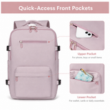 Large TSA-Friendly 17-Inch Travel Laptop Backpack – Pink Khaki