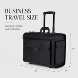 17-Inch Executive Rolling Laptop Briefcase with Wheels & Combination Locks