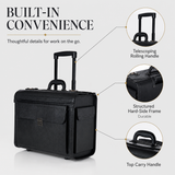 17-Inch Executive Rolling Laptop Briefcase with Wheels & Combination Locks