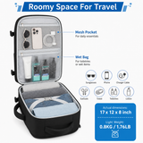 TSA-Friendly Carry-On Travel Backpack with 15.6-Inch Laptop Compartment & Wet Pocket – Black