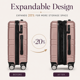 Rose Gold 20-Inch Expandable Hardshell Carry-On with TSA Lock