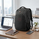 Design Travel Laptop Backpack with RFID Protection & USB Charging – 16″ College & Business Backpack (Black)