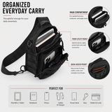 1000D Tactical Sling Bag with MOLLE Webbing – Compact Crossbody Chest Pack for Everyday Carry & Outdoor Use, Black