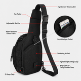 1000D Tactical Sling Bag with MOLLE Webbing – Compact Crossbody Chest Pack for Everyday Carry & Outdoor Use, Black