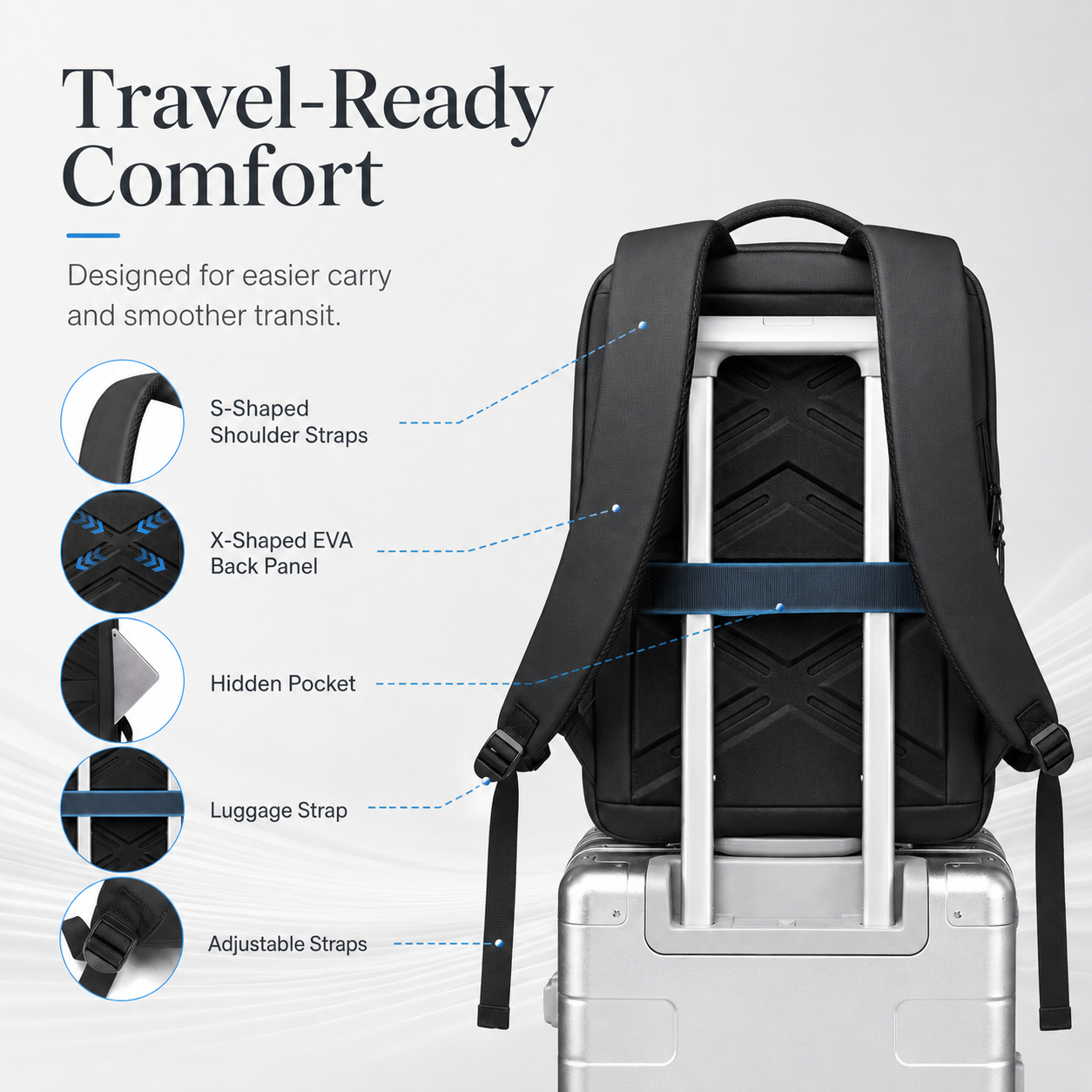 Premium 17" Business Laptop Backpack – Water-Resistant Work & Travel Bag with USB Charging