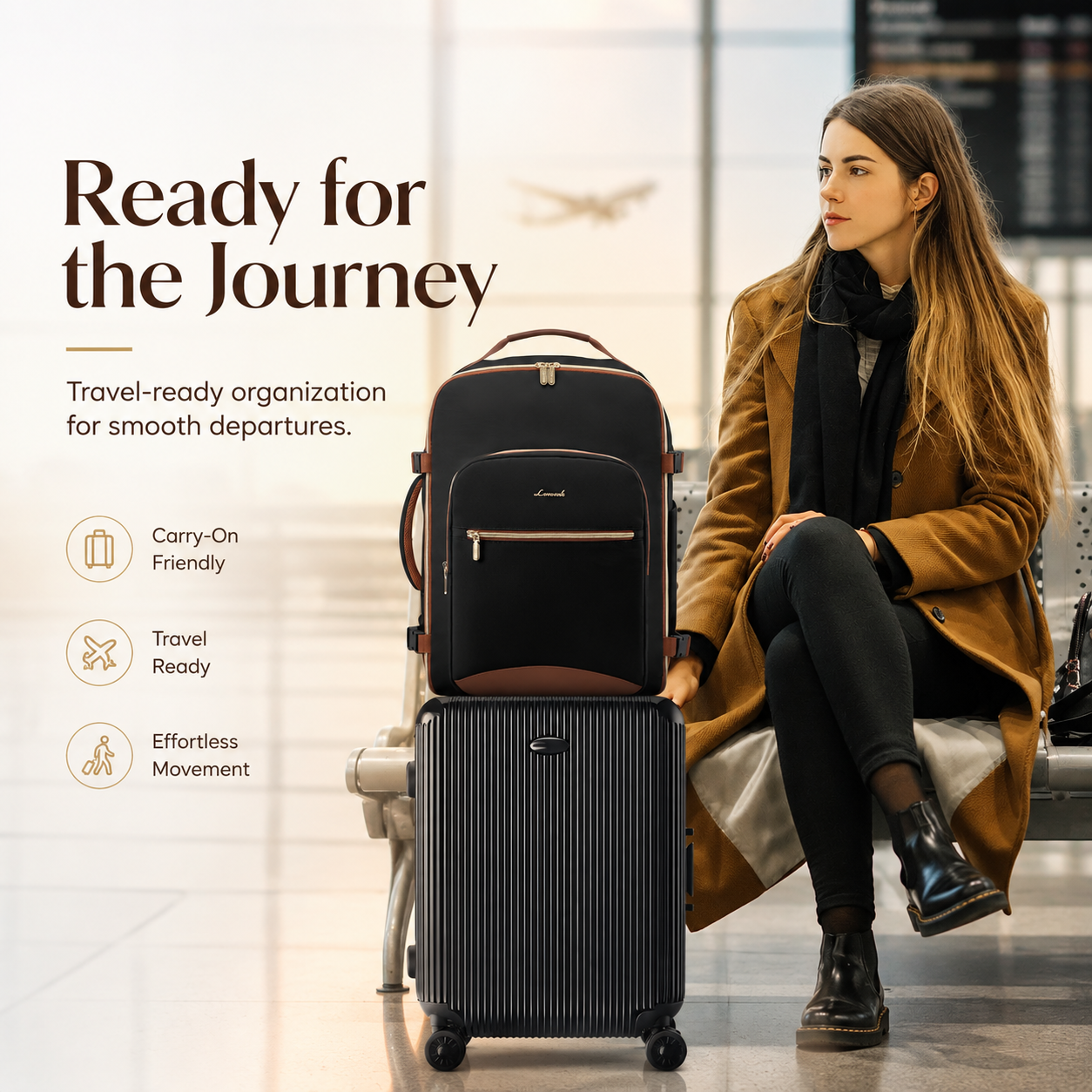 40L Premium Carry-On Travel Backpack with Packing Cubes – TSA-Friendly 17" Laptop Backpack