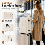 Women’s Flight-Ready Carry-On Backpack with Shoe Compartment & Wet Pocket – Beige