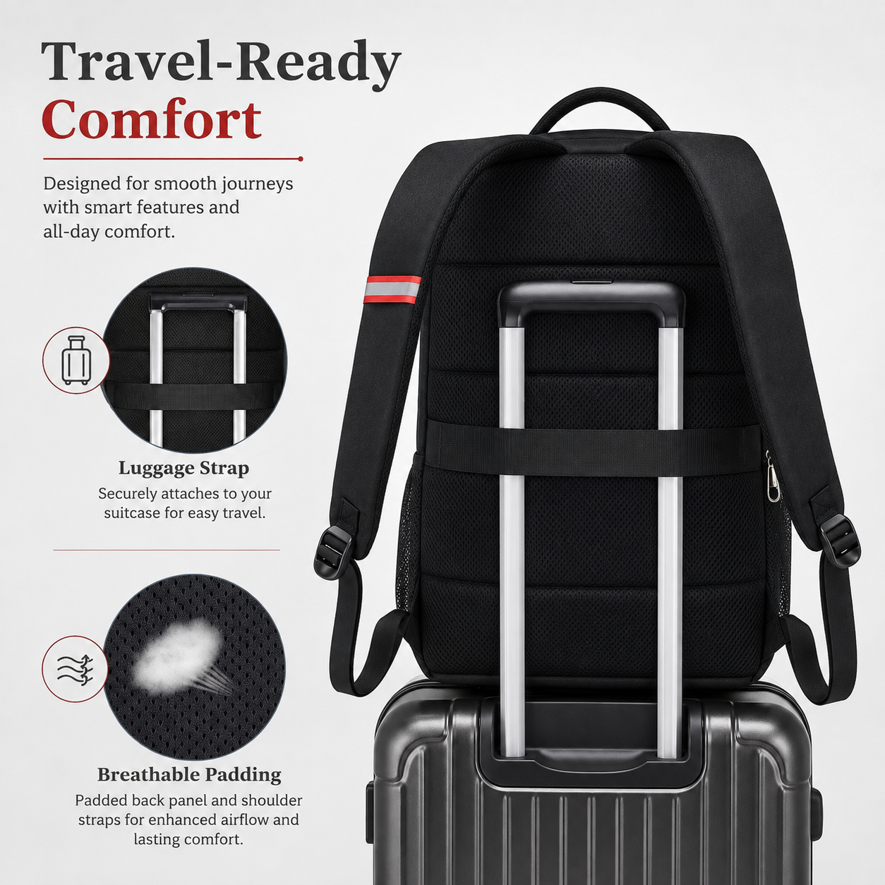 32L Anti-Theft Laptop Backpack – 17.3" Business Travel Backpack with USB Charging