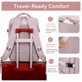 Large TSA-Friendly 17-Inch Travel Laptop Backpack – Pink Khaki