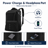 30L Reflective Travel Laptop Backpack with USB Port – Fits 17.3-Inch Laptops