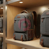 Canvas Laptop Backpack with USB & Headphone Port – 15.6″ Travel & Daily Work Rucksack