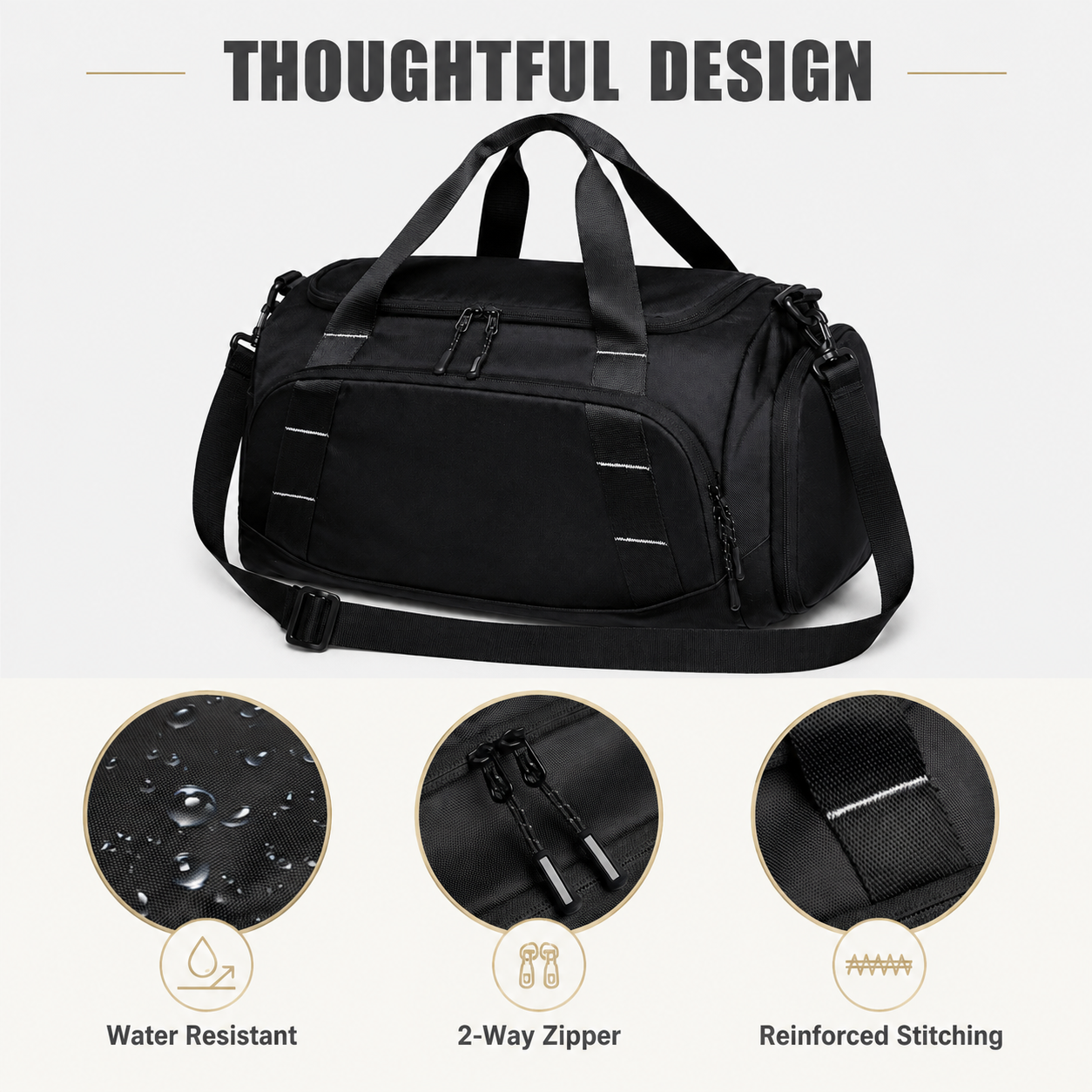 16L Compact Gym Duffle Bag with Shoe Compartment & Wet/Dry Pocket