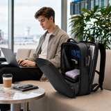 Expandable Hard Shell Anti-Theft Laptop Backpack – 15.6” Business Travel Bag with TSA Lock & USB Port