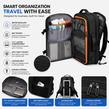 35L Expandable Carry-On Travel Backpack with 17.3-Inch Laptop Compartment – Black
