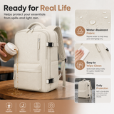Women’s Flight-Ready Carry-On Backpack with Shoe Compartment & Wet Pocket – Beige