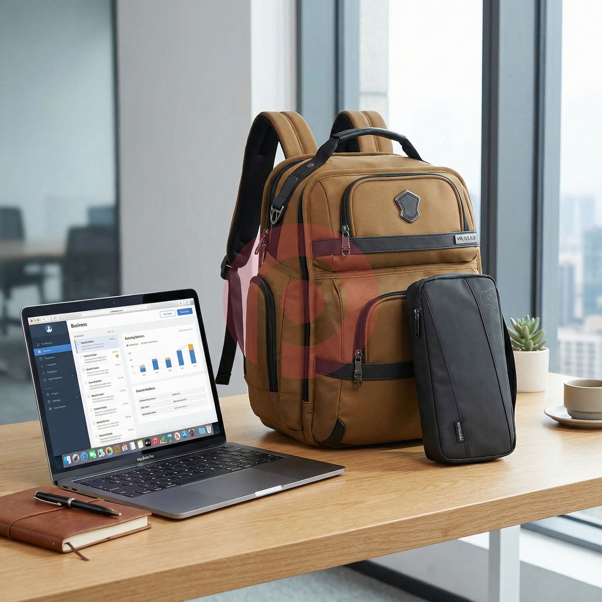24-Hour Executive Business Backpack with Toiletry Bag – 28L Carry-On Laptop Backpack for 16″ Devices