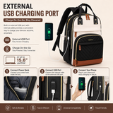 Women’s Premium Laptop Backpack 15.6” – USB Charging, Large Organizer Work & Travel Bag